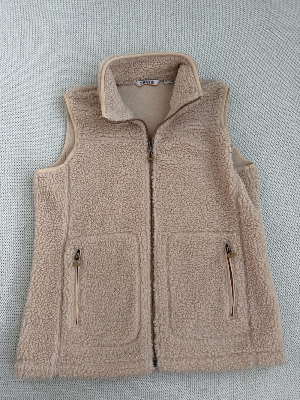 Orvis Cream Sherpa Vest Size Medium